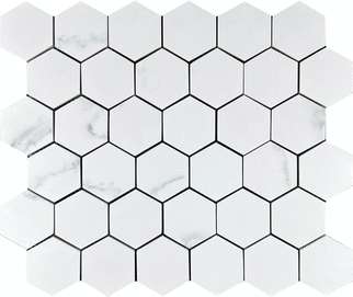 Calacata Lite Mosaic Hexagone (322x309)