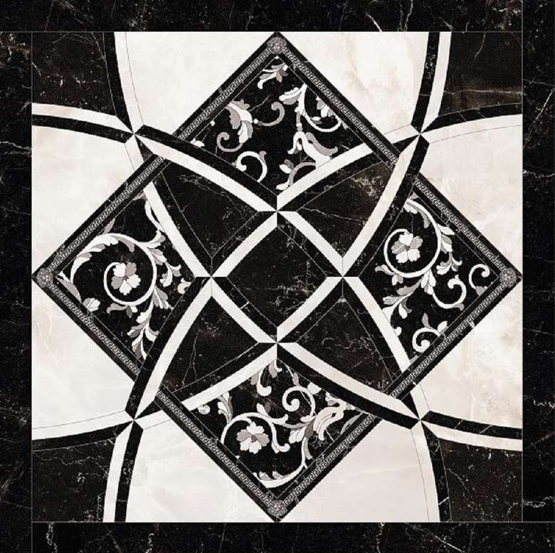 262534 Керамогранит Versace Intarsio Bianco/Nero 78x78 (780x780)