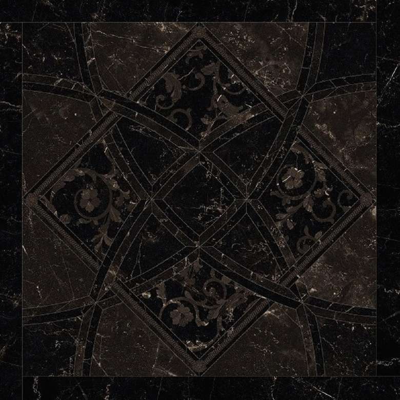 262532 Керамогранит Versace Fondo Intarsio Nero Amasanta 78x78 (780x780)