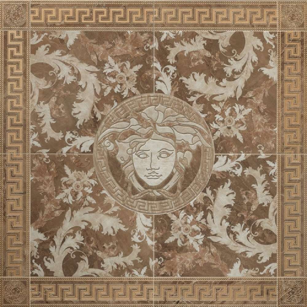 240427 Декор керамогранит Versace MARBLE ROSONE MARRONE 117,2x117,2 (1172x1172)