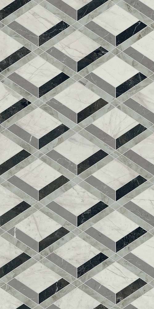 Lozenge Nero Deco Lux 3D Rett. 60x120 (600x1200)