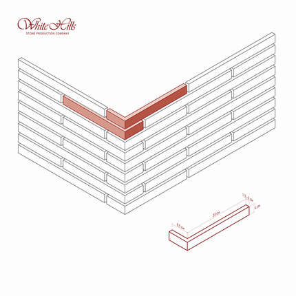 Вайт Хиллс Дюрен Брик Угол к плоскости 688-90 Design