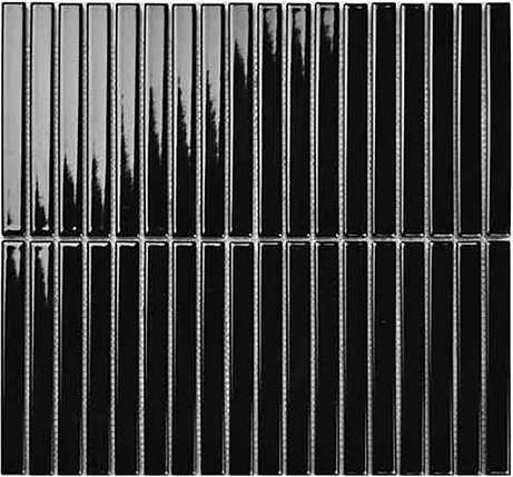 Порчелайн Мозаик Strip Mosaic 1.5х14.5 Y15F708 Черный глянцевый 29.4х31.3