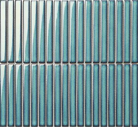 Порчелайн Мозаик Strip Mosaic 1.5х14.5 Y15FW28 Бирюзовый глянцевый 29.4х31.3