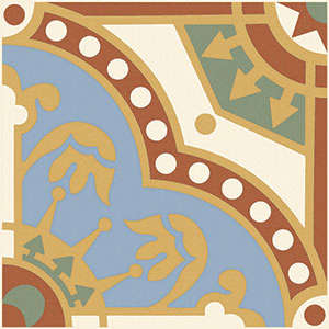 Winckelmans Метлахская плитка Enc 20 White (L.Blue Red Green D.Yellow) 15x15