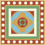 150E020A101 Декор керамогранит Winckelmans ENC 20A White (L.Blue Red Green D.Yellow) 15x15 (150x150)