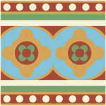 150E020F101 Декор керамогранит Winckelmans ENC 20F White (L.Blue Red Green D.Yellow) 15x15 (150x150)