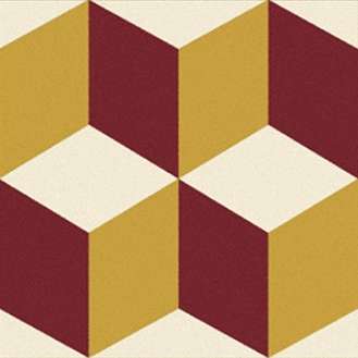 Winckelmans Метлахская плитка Trompe L'oeil 1 (White, Yellow, Red) 15x15