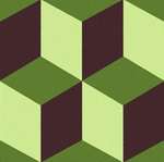 150N502D003 Декор керамогранит Winckelmans Trompe l'oeil 3 (Green Aus., Brown, Pistache) 15x15 (150x150)