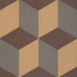 Winckelmans Метлахская плитка Trompe L'oeil 4 (Brown, Yellow, Charcoal) 15x15