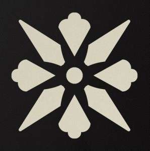 Winckelmans Метлахская плитка Decor Enc 06 Fleur 04 (Bau, Noi) 15x15